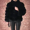 女性の毛皮のフェイク2023スタイルリアルコート女性秋と冬のジャケットナチュラルベストスタンドカラーデタッチ可能な袖231114