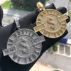 We Trust in Hustle Money Dollar Dream Chasers Letter Round Charm Pendant Necklace with Rope Chain Hip Hop Women Men Full Paved 5A Cubic Zirconia Boss Men Gift Jewelry