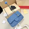 Cc Bag Borse a tracolla 22c Donna Classic Mini Patta Denim trapuntato Perla Crush Borsa a sfera buona Hardware in metallo dorato Catena Matelasse Crossbo