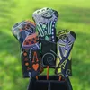 Other Golf Products Wood Head Cover King Queen and Knight Poker Driver Fairway Hybrid 135H Club Set Premium Leather Unisex 231115