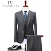 Men's Suits Blazers TIAN QIONG Blue 3 Piece Suit Men Korean Fashion Business Mens Suits Designers Slim Fit Wedding Suits For Men Size S-4XL 231115