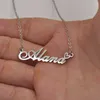 Colliers pendentifs Nevaeh Love Heart Name Collier personnalisé plaqué or collier en acier inoxydable pour femmes filles amis anniversaire mariage