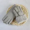 Gants à cinq doigts hiver épaissi gants de fourrure en peau de mouton pour enfants garçons et filles coupe-vent chaud étudiants gants en cuir résistant au froid 231115