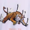 Diseñador Ropa de moda Camisetas para hombre Camiseta Amires 2023 Verano Nuevo Tigre Impresión de letras Manga corta High Street Br Cuello redondo Camiseta para hombres