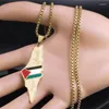 Hänghalsband HNSP Karta över Palestina rostfritt stålkedjan halsband för män kvinnor juvel