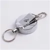 Nyckelringar Resilience Steel Wire rep Keychain Dractable Alarm Ring Portable Elastic Key Chain Recoil Sporty Anti Lost Yoyo Ski Pass DHPTQ