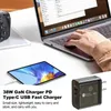 38W GAN -laddare PD Typ C USB Snabb laddare Snabbladdning Telefonladdare Adapter för iPhone 15 14 Samsung Xiaomi Huawei Tillbehör