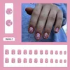 False Nails 24st Short Square Fake French French Leopard Print Colored Poots Nail Tips Tryck på 2023 DIY Manicure Tools