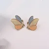 Backs kolczyki Śliczny koreański klip z motyla bez przekłuwania bez dziury biżuteria do ucha kolb