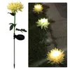 2 pièces LED lumière solaire fleur de chrysanthème extérieur étanche jardin pelouse paysage lampes cour Art pour la maison cour lampe