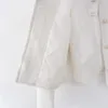 女性用ジャケット女性春秋のデザインツイードジャケットとコートホワイトアウター231115