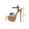 Sandales femmes Designer plate-forme talons hauts été tissage arc Stripper chaussures 17 cm Dames Sandel taille 11 Sandalen Dames