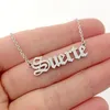 Pendant Necklaces Custom Old English Name Necklace Retro Alphabet Letter Charm Stainless Steel Chain Birthday Gift Bijoux 231114