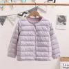 Manteau en duvet de canard blanc pour enfants, veste sans col, plumes pour garçons et filles, doublure de vêtements chauds, automne-hiver, 2023