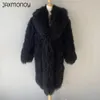 Women's Fur Faux Jaxmonoy Real Jackets for Women Natural Mongolian Sheep Coat Autumn Winter Warm Long Style Coats Fashion Luxury Female 231114