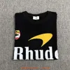 Designer modekläder Mens Tees Tshirt Rhude High Street Sign Letter Ogo tryckt kort ärm Rund hals mångsidig lös sommar avslappnad par t-shirt