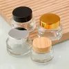 15g 30g 50g Amber Brown Cream Cosmetic Jars Face Cream Oblique Glass Jar Packaging Bottle With Plastic Lid