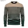 Men's Sweaters Pullover Men Sweater Colorblock Striped Garden Neck Sweaters Bow Autumn Daily Park Walk Men's Clothing Long Sleeve Top Q231115