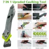 Nieuwe Siliconen Schraper Kit Smooth Remover Tool Set 7 In 1 Vloer Kalfateren Finisher Grout Kit Glaslijm Hoek Schraper set Accessoires