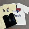 デザイナーファッション衣料メンズティーチーズTシャツRhude American BR Racing Logo PrintESTISISISIS LOOS緩んだTシャツカップルユニセックス