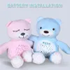 Plüsch-Leuchtspielzeug, Baby-Schlaf-Plüschspielzeug, Kawaii-Teddybär, Sternprojektor mit Musik, Plüschpuppen, Appease Bear-Spielzeug für Babys, frühes Lernspielzeug, 231114