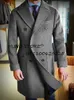 Męski płaszcz z kurtką Long Lapel podwójnie piersi zimowa moda wygodna kombinacja szczupła design 2023 231114