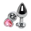 Anal Toys Stainless Steel Plug With Crystal Jewelry Smooth Touch Heart Butt Bead Anus Dilator Sex for Men Women 231114