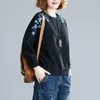 Vêtements ethniques Automne Style Chinois Épaissi Pull Pull Broderie Coton Lâche Casual Tops Haute Qualité Chaud Hiver TA2167