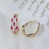 Stud Fashion Twine Design Circle Big Hoop Earrings Paved Color Cubic Zirconia Luxury Women Party High Quality CZ Jewelry for Wedding 231114