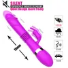 Vibradores empurrando coelho vibrador g ponto clitoral recarregável realista silicone vibrador rosa brinquedos sexuais para mulheres 231114