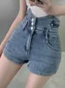 Jeans pour femmes Vintage poitrine taille haute jambe large Shorts Slim Stretch 2023 vêtements de mode coréens