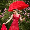 Parapluies de luxe japonais doux soeur dentelle rose noir princesse lolita court loli parasol mariée parapluie longue poignée soleil 10pcs