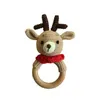 Bibs Burp Cloths And Baby Rattles Diy Cloghet Cartoon Deer Doll Hand Bell Carved Wooden Ring Teething Toys Newborn Molar Teether Educa Dhezl