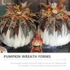 Decorative Flowers 2 Pcs Halloween Garland Floral Frame Forms Wreath Crafts DIY Decor Electric Wire Thanksgiving Pumpkin Garden Iron Metal