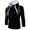 Mens Hoodies Sweatshirts Långärm för män blixtlås med huvtröja med hög hals tröja toppjacka Black tröja 231114