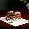 10 Stück Grußkarten Weihnachtskarte 3D-Zug-Popup-Grußkarte Weihnachtsgeschenk 231115