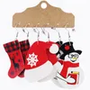 Dangle Earrings Christmas Double-sided Printed Leather Hat Cute Snowman Santa Claus Western Jewelry Wholesale