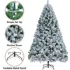 Figurine di oggetti decorativi Easyfashion Albero di Natale artificiale satinato da 6 piedi con supporto Verde 231115