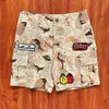 Hellstar – short pour hommes, vêtements de travail, camouflage, broderie imprimée, pantalon ample, Hip Hop, décontracté, fendu, Shorts pour femme