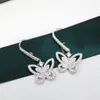مصمم أقراط Grafe للمرأة Gold Plated 18K Butterfly Full Diamond Earrings 925 Silver Silver Silver