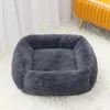 犬小屋ペンスクエアラージドッグベッドふわふわ猫ベッド長いぬいぐるみペットソファマットドッグハウスケンネルウィンターウォームスリーピングペットサプライ心落ちたクッション231114