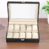Watch Boxes Cases Watch Display Storage Box 1/2/5/10 Slots Leather Bracelet Necklace Display Jewelry Case Holder for Men Women Gift Box 231115