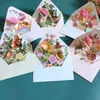10PC Greeting Cards New Romantic Flowers Birthday Christmas Card 3D Popup Greeting Card Set Postcard Party Wedding Decoration Creative Girl Gift 231115