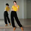 Stage Wear Abbigliamento da ballo latino per donna Adult Female Rumba Practice Shirt Samba Tango Salsa Cha Top 24H Ship DWY6165
