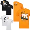 Camiseta edição especial da equipe F1 2023 Fórmula 1 Driver Camiseta amarela Fãs de corrida Camiseta casual de verão Camiseta masculina com logotipo do carro