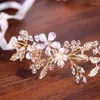 Fermagli per capelli Gioielli da sposa alla moda con fiori Strass di cristallo Copricapo da sposa fatto a mano Fascia per capelli Donna Accessori per capelli Tiara