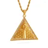 Pendentif Colliers Europe Et États-Unis Ancienne Egypte Croix Tag Titane Acier Pyramide Hip Hop Hommes Femmes Accessoires De Mode