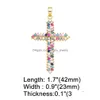 Charms Trendy Big Rainbow Crystal Cross Pendant For Necklace Diy Copper Gold Plated Crucifix Jewelry Making Supplies Pdtb180 Drop Deli Dhw6Y