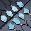 Pendant Necklaces Irregular Blue Turquoise Natural Semi-precious Stone Necklace For DIY Jewelry Making Home Decoration Gift