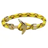 Classic Design Gold Anchor Cuff Bracelets Handmade Colorful Paracord Jewelry